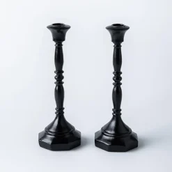 KSP Majestic Resin Taper Candleholder - Set of 2 (Black)