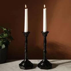KSP Majestic Resin Taper Candleholder - Set of 2 (Black)