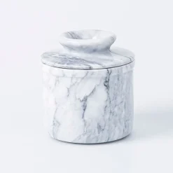 KSP Marble Butter Bell with Lid 9.6cm dia. x 11cm (White/Grey)