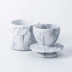 KSP Marble Butter Bell with Lid 9.6cm dia. x 11cm (White/Grey)