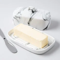KSP Marble Porcelain Butter Dish (White/Grey)