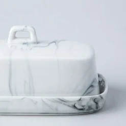 KSP Marble Porcelain Butter Dish (White/Grey)