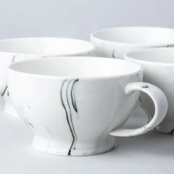 KSP Marble Porcelain Cafe Latte Cup (White/Grey)