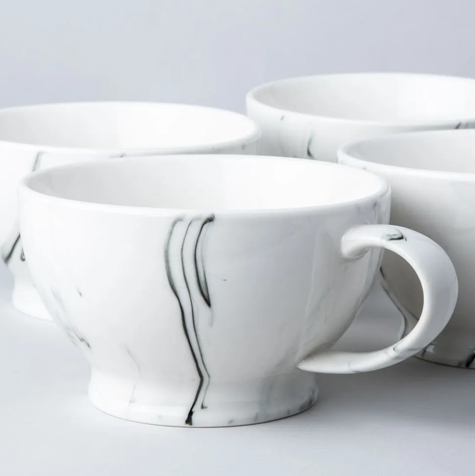 KSP Marble Porcelain Cafe Latte Cup (White/Grey)
