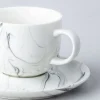 KSP Marble Porcelain Cup & Saucer (White/Grey)