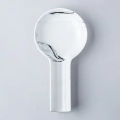 KSP Marble Porcelain Flat Spoon Rest (White/Grey) 24 x 12.5 x 3 cm