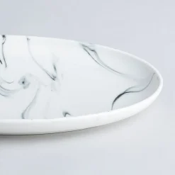 KSP Marble Porcelain Oval Platter (White/Grey)