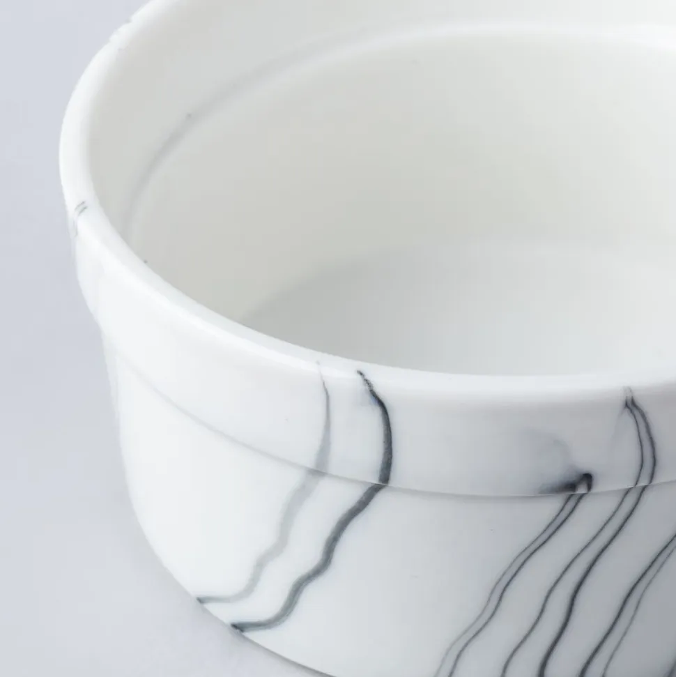 KSP Marble Porcelain Ramekin - Set of 4 (White/Grey)