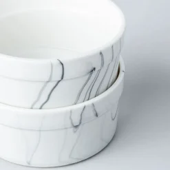 KSP Marble Porcelain Ramekin - Set of 4 (White/Grey)