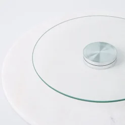 KSP Marble Turntable Cheese Board Combo - Set of 9 (White/Grey)