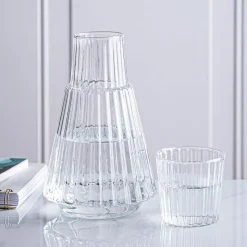 KSP Maya Bedside Water Carafe with Glass (Clear)