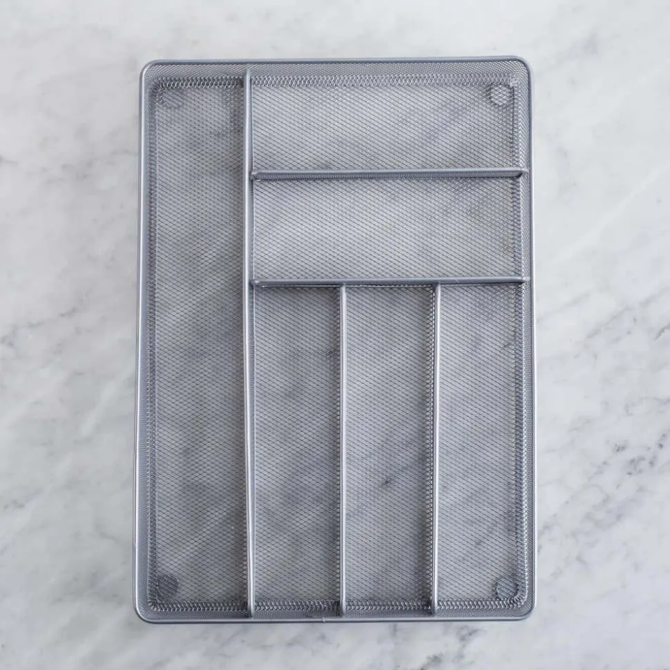 KSP Mesh Cutlery Tray - Large (Silver) 40.5 x 28 x 5 cm