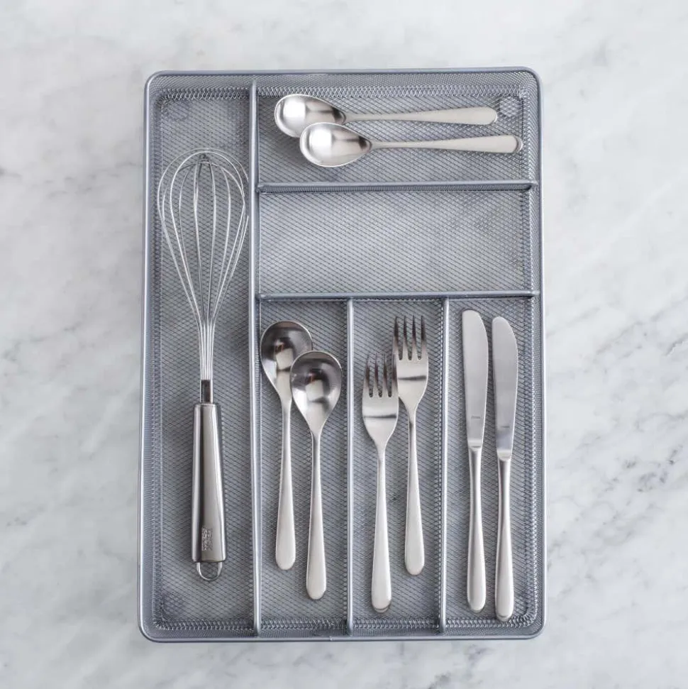 KSP Mesh Cutlery Tray - Large (Silver) 40.5 x 28 x 5 cm