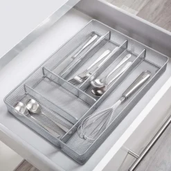 KSP Mesh Cutlery Tray - Large (Silver) 40.5 x 28 x 5 cm
