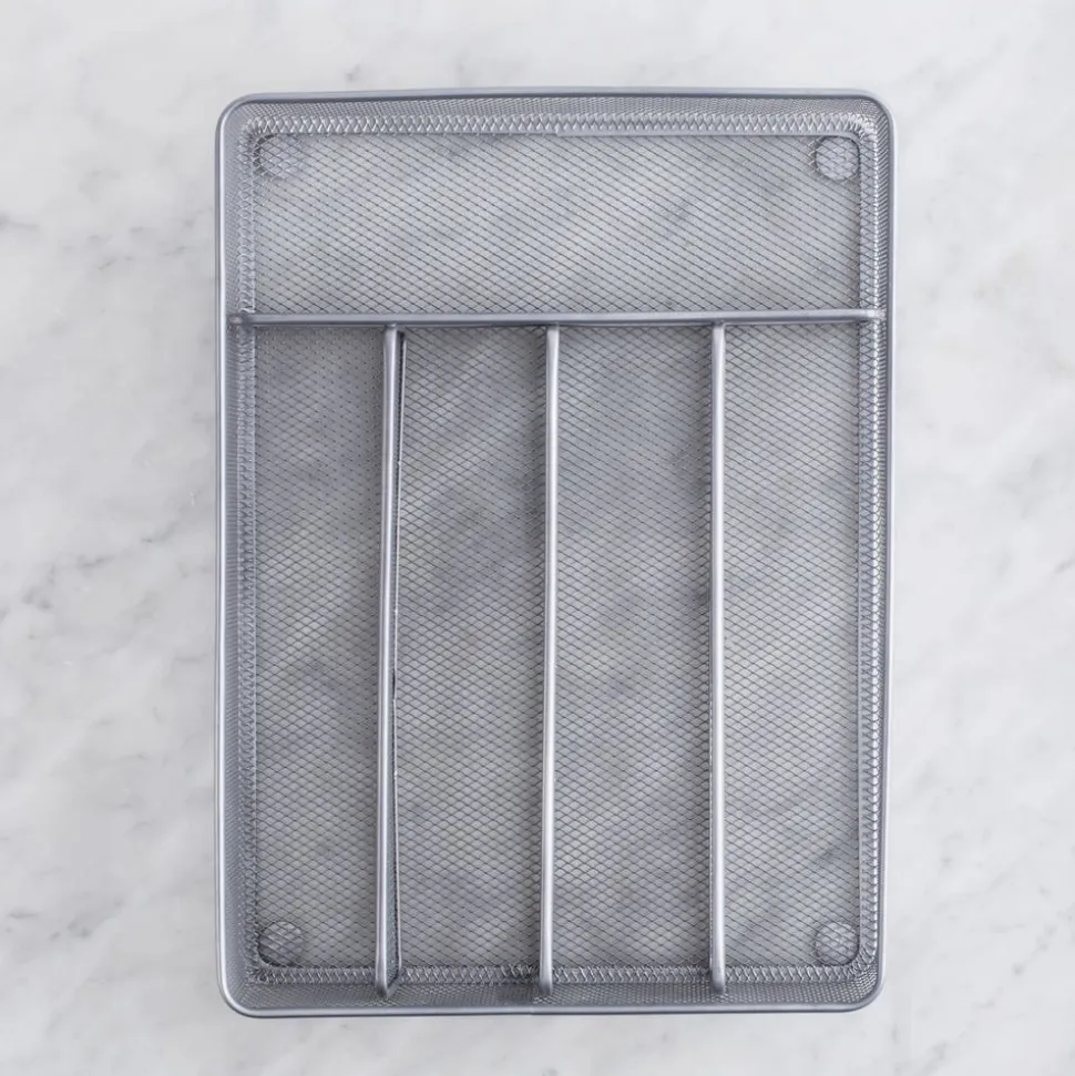KSP Mesh Cutlery Tray - Small (Silver) 32 x 23.5 x 5 cm