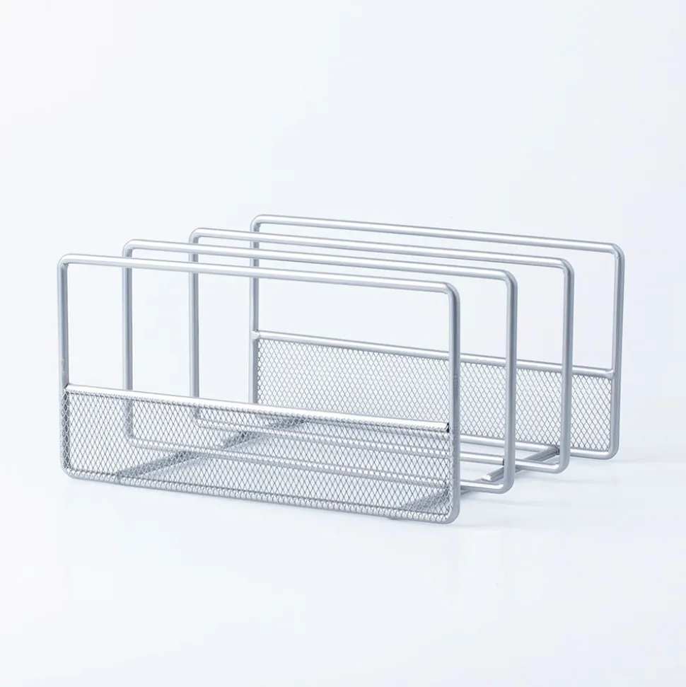 KSP Mesh Divided Pan-Board Rack (Silver) 25.5 x 22 x 13 cm