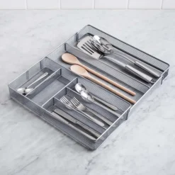 KSP Mesh Expandable Cutlery Tray (Silver) 28/47 x 40.5 x 5 cm