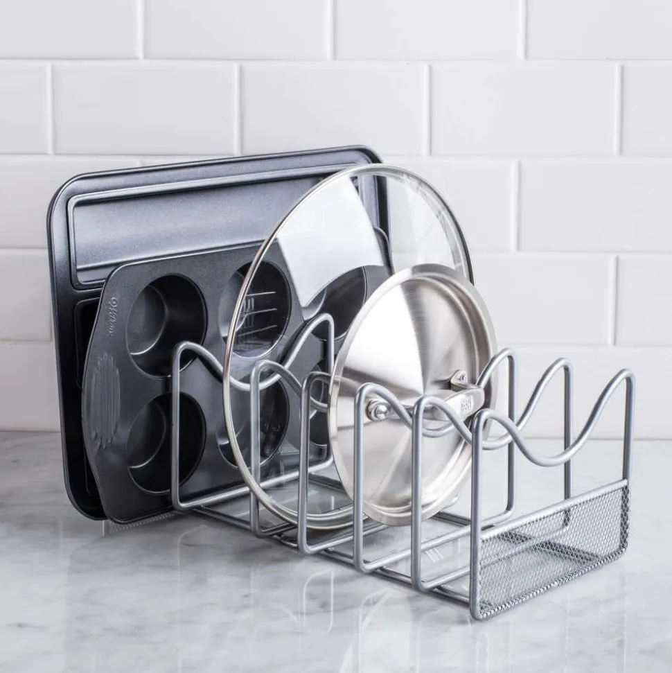 KSP Mesh Pan-Lid Organizer (Silver) 34 x 16.5 x 13 cm