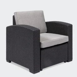 KSP Miami Chair with Cushion (Brown/Grey)