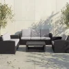 KSP Miami '2-Seat' Couch with Cushions (Brown/Grey)