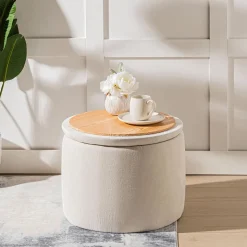 KSP Mia 'Oversized' Collapsible Chenille Ottoman (Oatmeal)