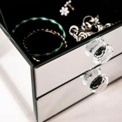 KSP Mirror '2-Drawer' Jewellery Box (Silver) 20 x 15 x 14.5 cm