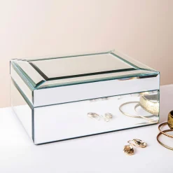 KSP Mirror 'Sparkle Mirror' Jewellery Box 21x16x8.5cm (Silver)