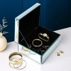 KSP Mirror 'Sparkle Mirror' Jewellery Box 21x16x8.5cm (Silver)