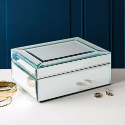 KSP Mirror 'Sparkle Mirror' Jewellery Box 21x16x8.5cm (Silver)