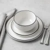 KSP Modo Porcelain Dinnerware - Set of 12 (White/Black)