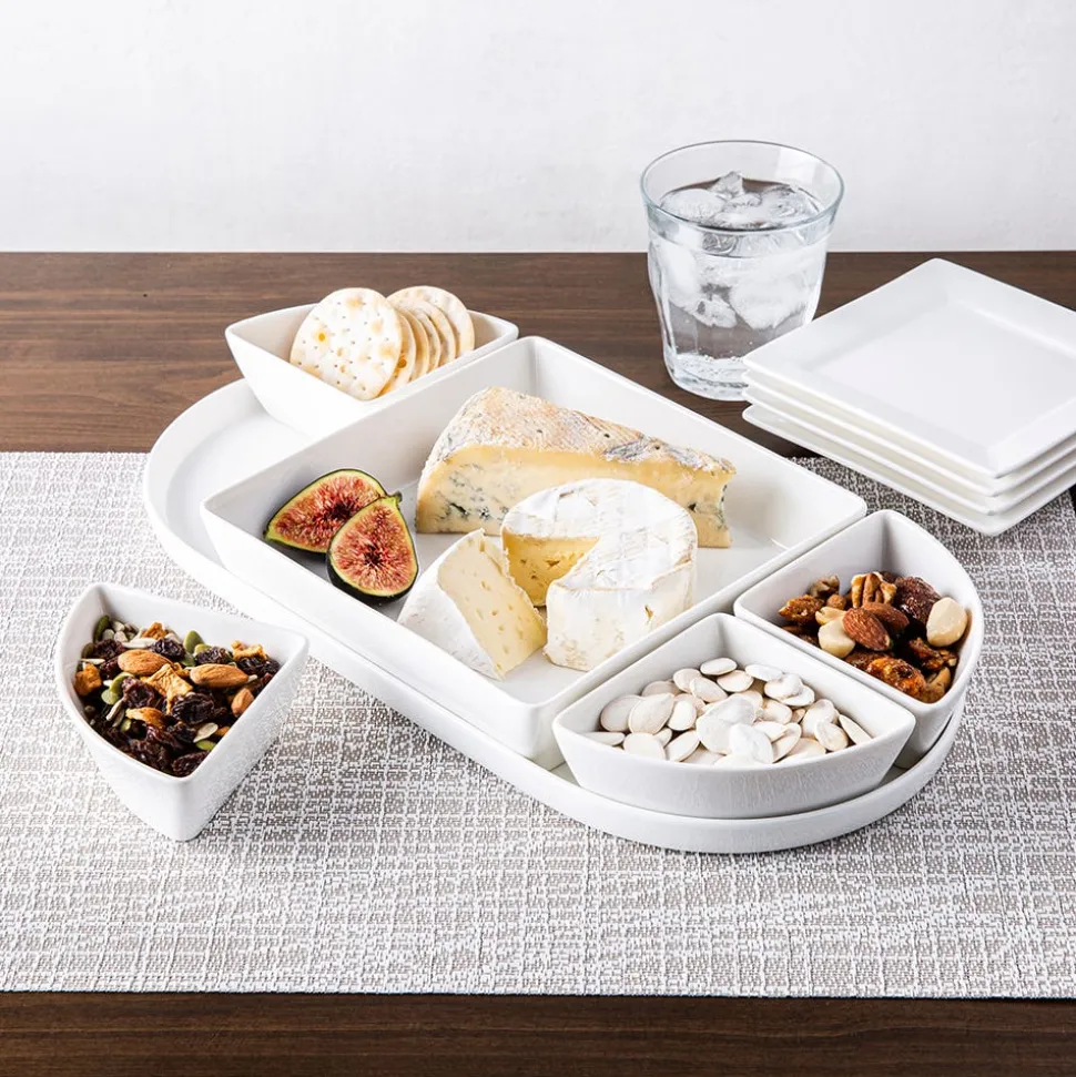 KSP Modular 'Oval' Porcelain Entertainment Pack - Set of 6 (White)