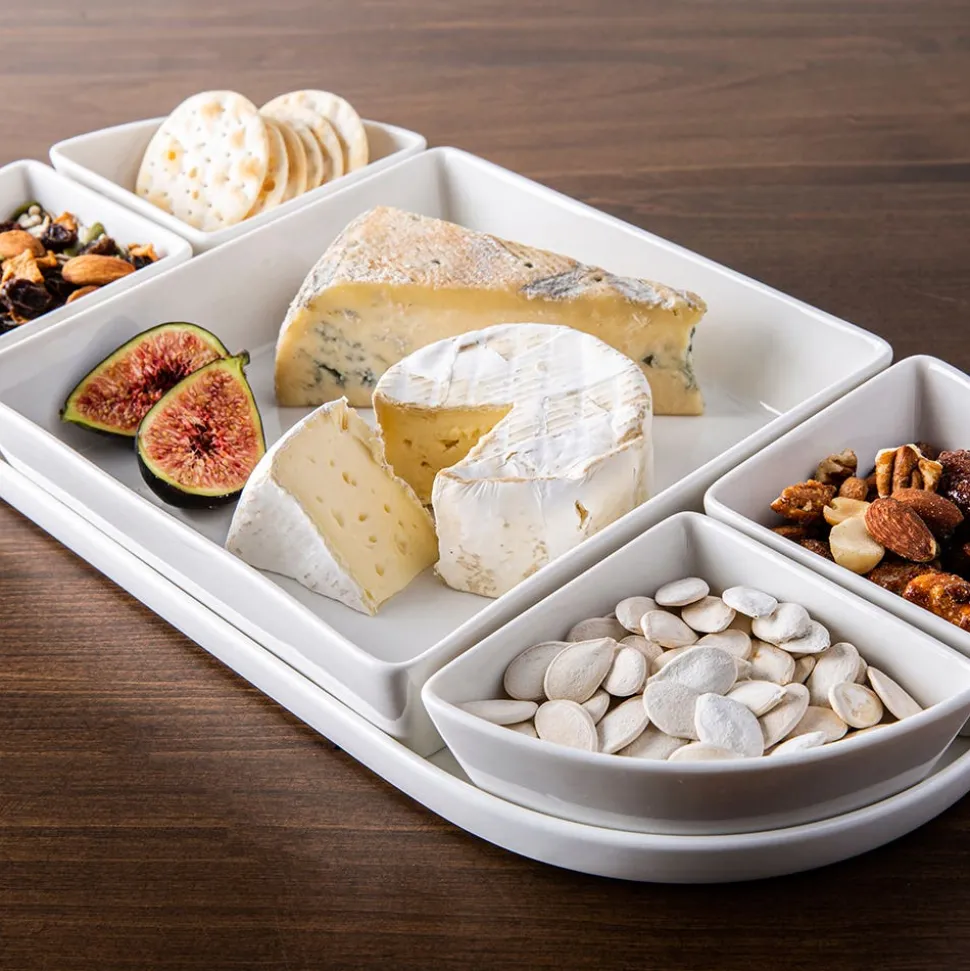 KSP Modular 'Oval' Porcelain Entertainment Pack - Set of 6 (White)