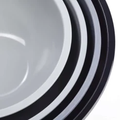 KSP Multi Melamine Mixing Bowl with Lids - Set of 6 (Multi Grey)