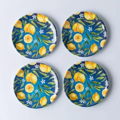 KSP Nibble 'Capri' Melamine Tidbit Plate - Set of 4