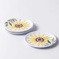 KSP Nibble 'Sunflower' Melamine Tidbit Plate - Set of 4