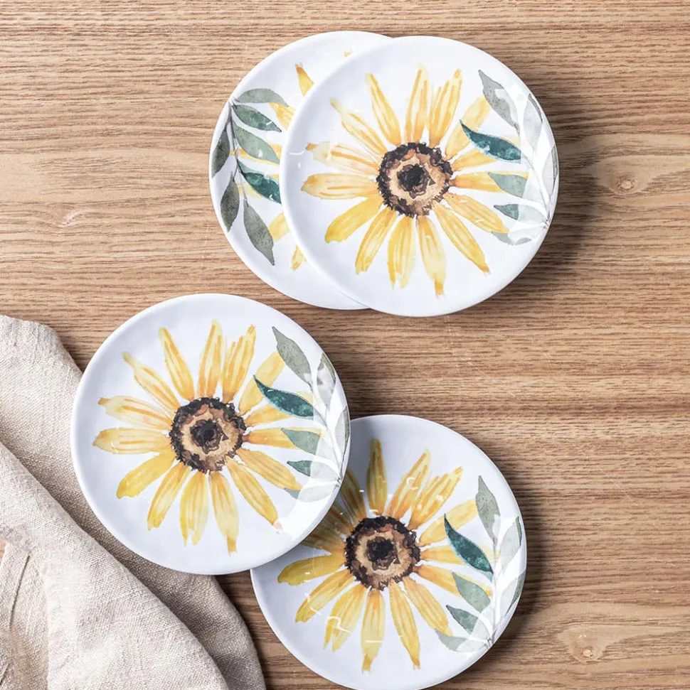 KSP Nibble 'Sunflower' Melamine Tidbit Plate - Set of 4
