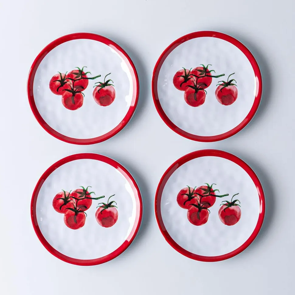 KSP Nibble 'Tomato' Melamine Tidbit Plate - Set of 4