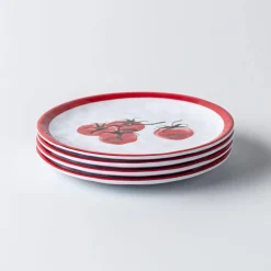 KSP Nibble 'Tomato' Melamine Tidbit Plate - Set of 4