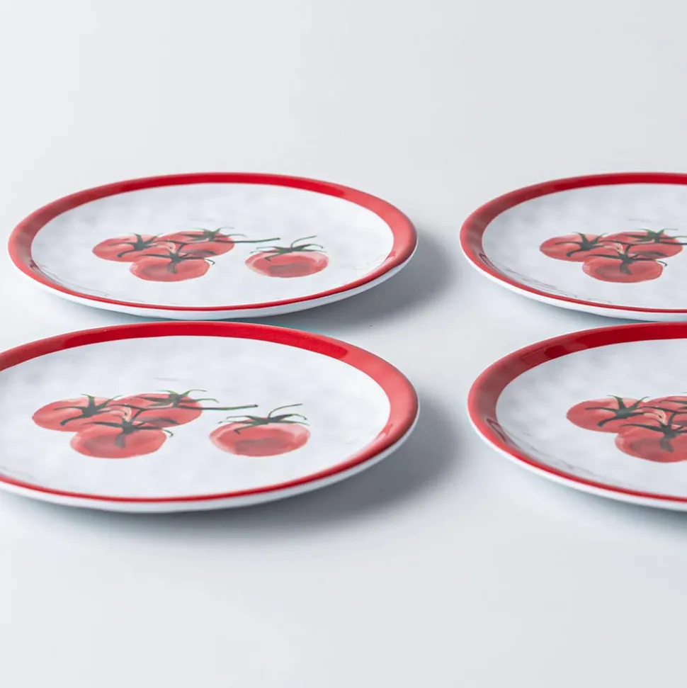 KSP Nibble 'Tomato' Melamine Tidbit Plate - Set of 4
