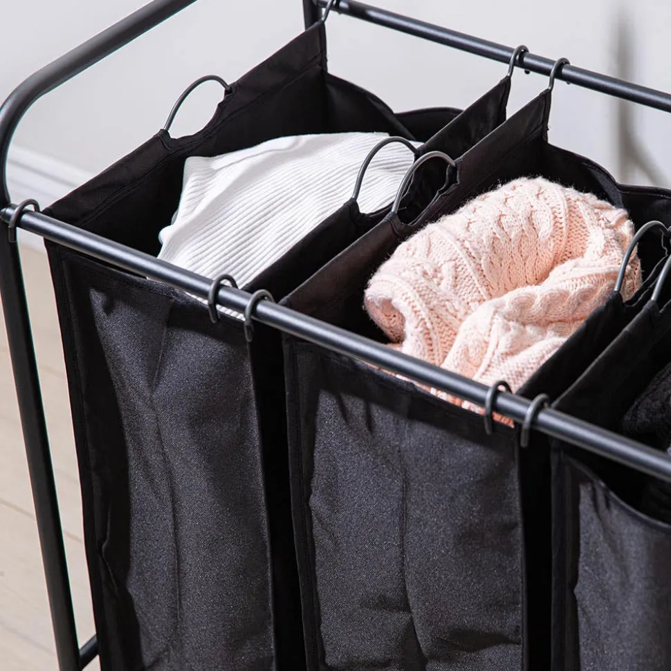 KSP Noir Garment Rack with 3 Laundry Bags (Black)