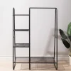 KSP Noir Garment Rack with Shelves (Black)