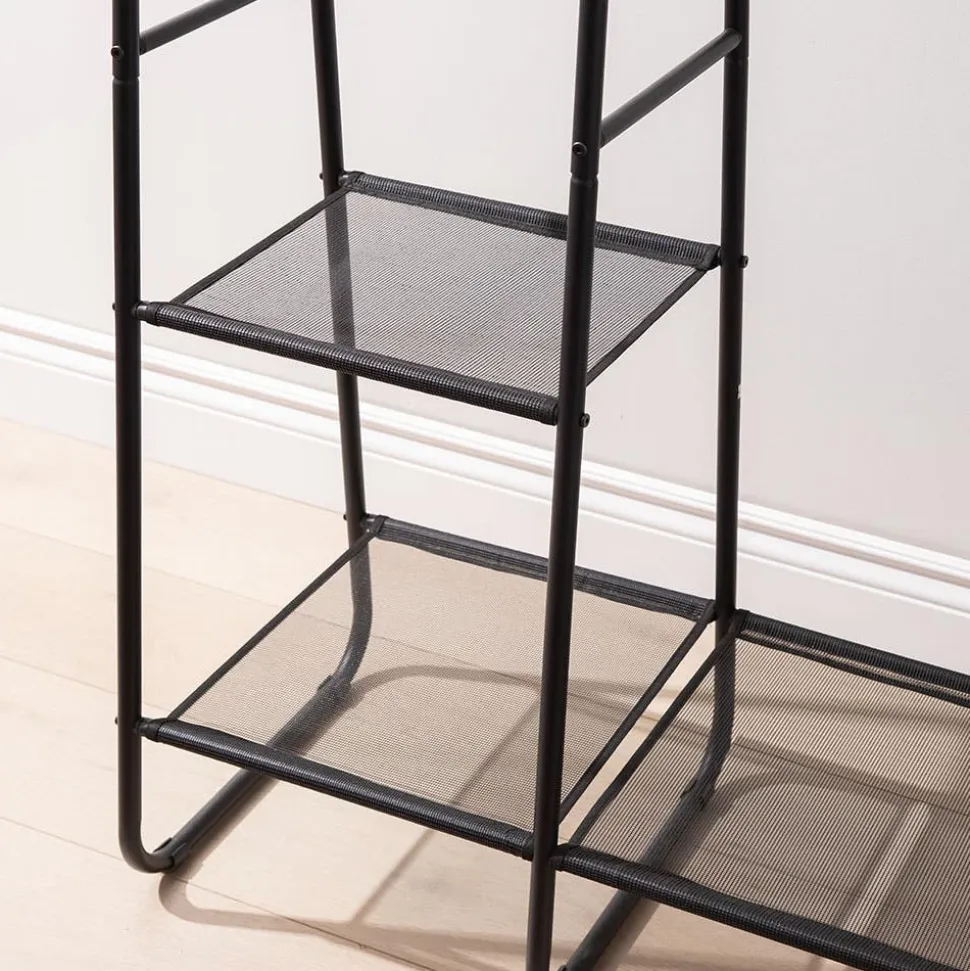 KSP Noir Garment Rack with Shelves (Black)