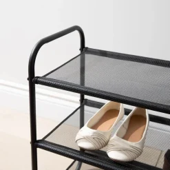 KSP Noir 3-Tier Shoe Rack 76 x 30 x 55cm (Black)