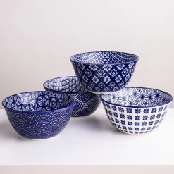 KSP Oishi 'Assorted' Stoneware Bowl - Set of 4 (Navy)