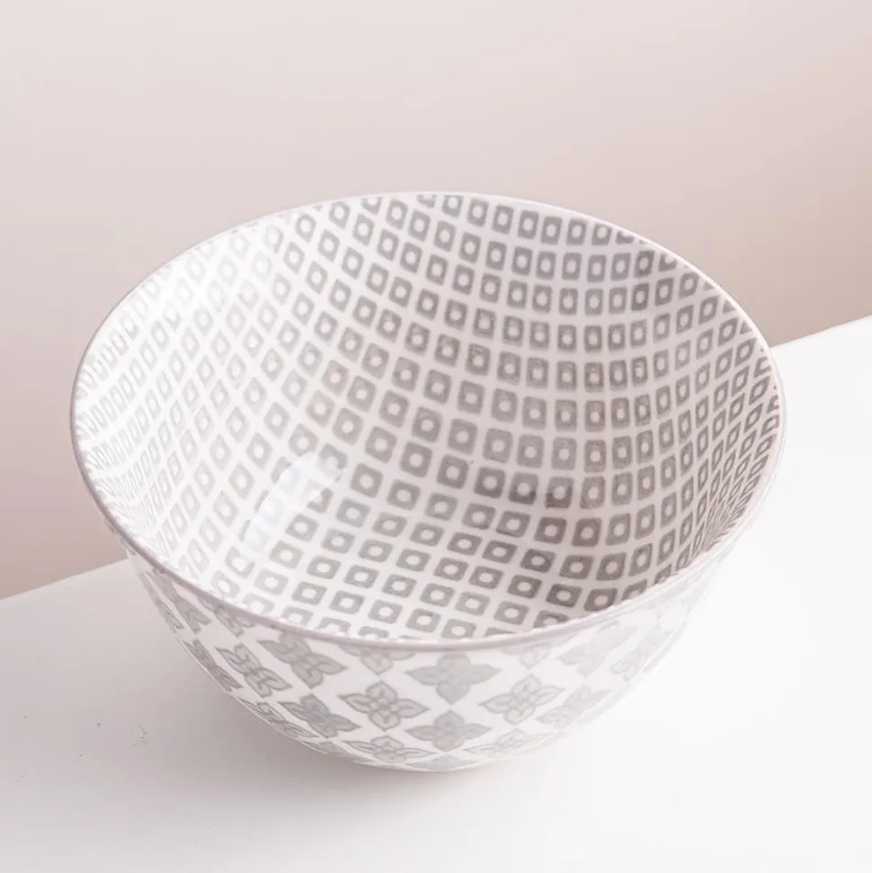 KSP Oishi 'Diamond' Stoneware Bowl - Small (Grey)