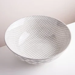 KSP Oishi 'Diamond' Stoneware Bowl - Large (Grey)