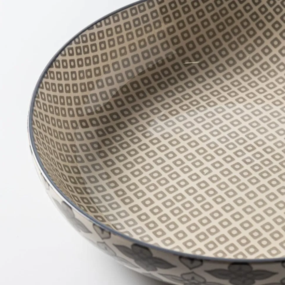 KSP Oishi 'Diamond' Stoneware Low Bowl (Grey)
