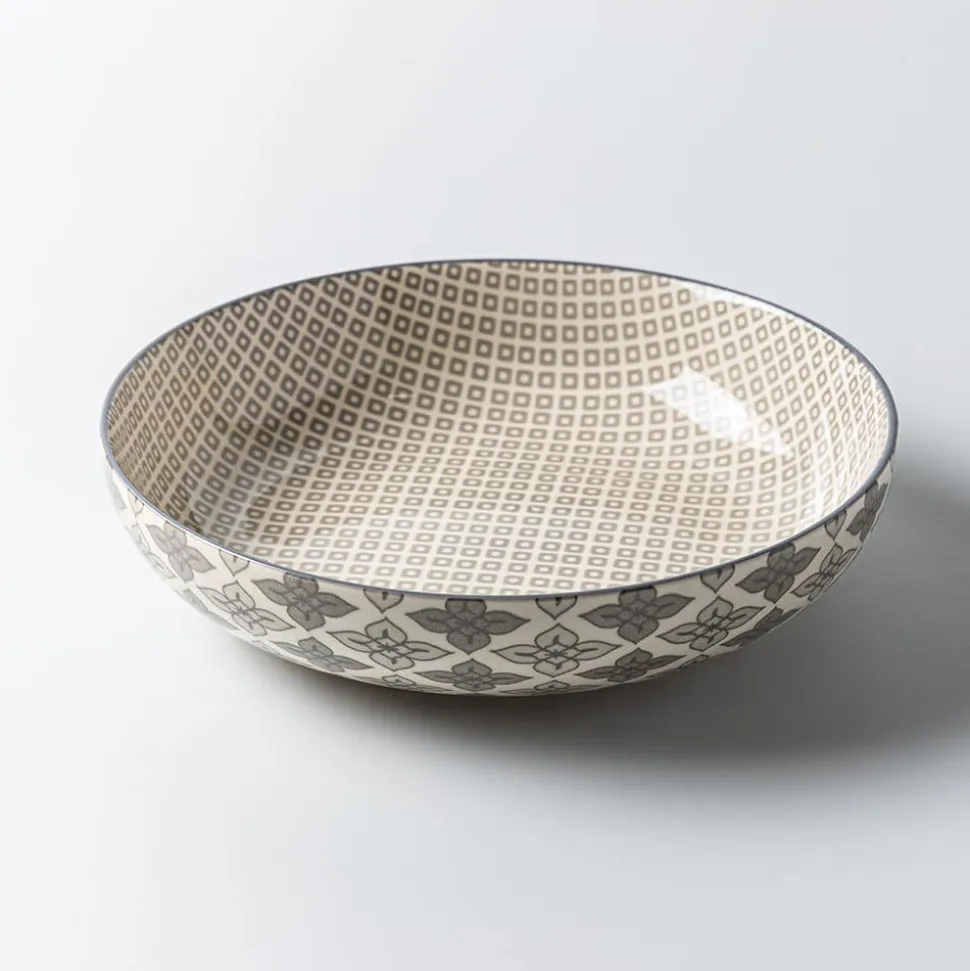 KSP Oishi 'Diamond' Stoneware Low Bowl (Grey)