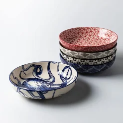 KSP Oishi 'Flower Burst' Stoneware Low Bowl (Black)