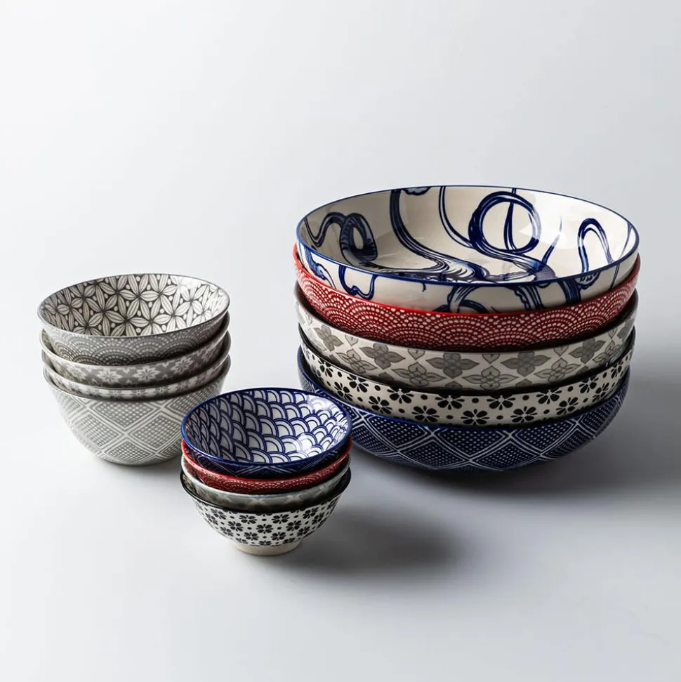 KSP Oishi 'Flower Burst' Stoneware Low Bowl (Black)
